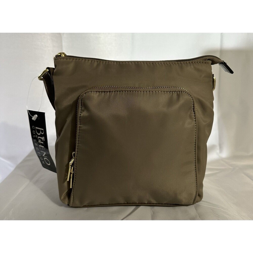 🖤Bueno Casual Nylon Purse Taupe Wallet Crossbody Shoulder Strap Waterproof